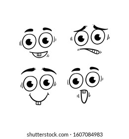outline emoticons doodle vector hand drawing 