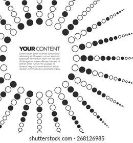 Outline empty and complete halftone circles. Template for your design.