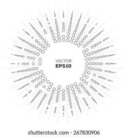 Outline empty halftone circles. Template for your design.