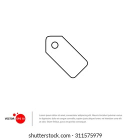 Outline Empty Price Tag Icon, Vector Illustration, Flat pictogram icon