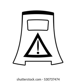 outline empty wet floor warning advert careful vector illustration eps 10
