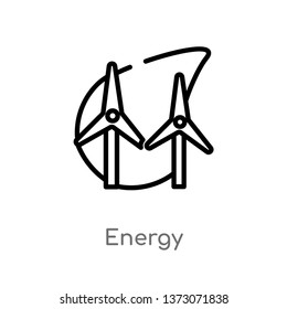 outline energy vector icon. isolated black simple line element illustration from ecology concept. editable vector stroke energy icon on white background