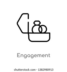 outline engagement vector icon. isolated black simple line element illustration from jewelry concept. editable vector stroke engagement icon on white background