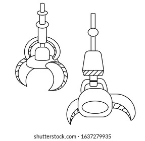 outline engine, robotic Claw on a white background. Ai robot arm. Technology and Space Concepts. Vector ,illustration.