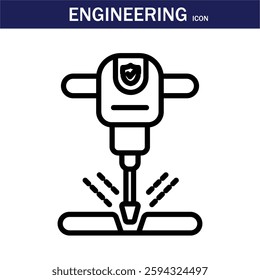  outline engineering icon. Editable stroke. Vector illustration. EPS 10.