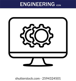  outline engineering icon. Editable stroke. Vector illustration. EPS 10.