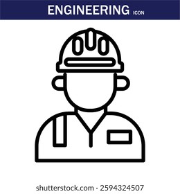  outline engineering icon. Editable stroke. Vector illustration. EPS 10.