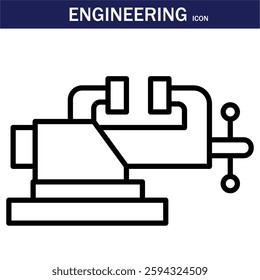  outline engineering icon. Editable stroke. Vector illustration. EPS 10.