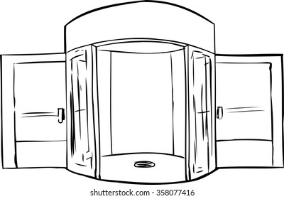 Outline of entrance with missing revolving door