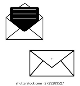 Icono del sobre del esquema aislado en el fondo blanco