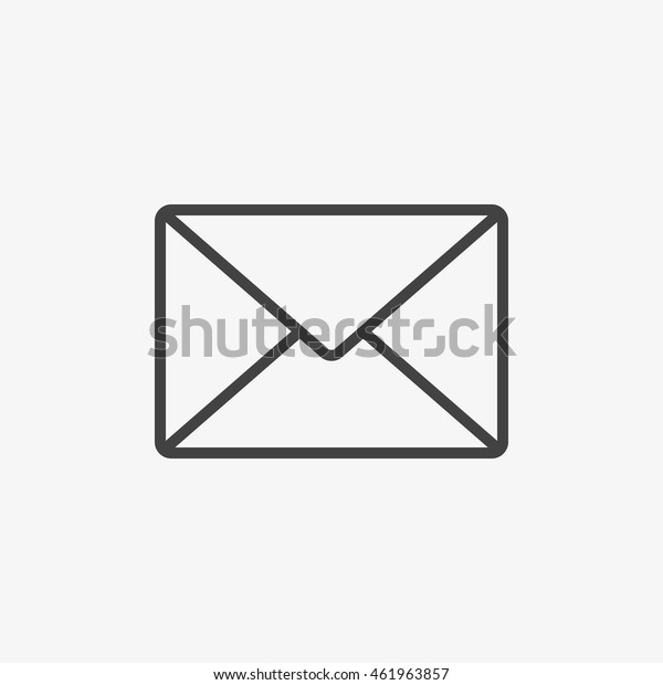 Outline Envelope Icon Isolated On White Stock Vector (Royalty Free