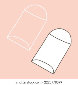 Outline envelope and postcard template. Vector Stock illustration. Copy space.
