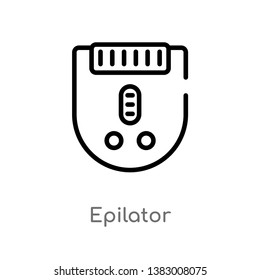 outline epilator vector icon. isolated black simple line element illustration from hygiene concept. editable vector stroke epilator icon on white background