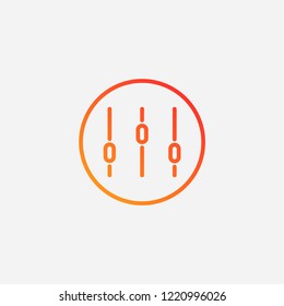 Outline equalizer icon,gradient illustration,vector music sign symbol
