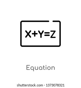 outline equation vector icon. isolated black simple line element illustration from education concept. editable vector stroke equation icon on white background
