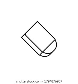 Outline eraser icon in black line style isolated on white background