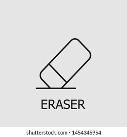 Outline eraser vector icon. Eraser illustration for web, mobile apps, design. Eraser vector symbol.