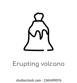 outline erupting volcano vector icon. isolated black simple line element illustration from meteorology concept. editable vector stroke erupting volcano icon on white background