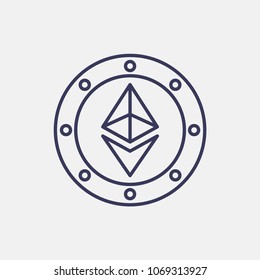 Outline ethereum coin icon illustration vector symbol