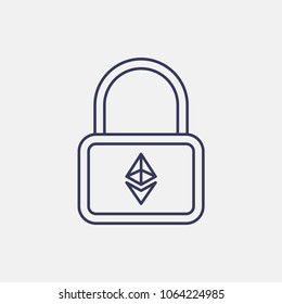 Outline ethereum lock icon illustration vector symbol