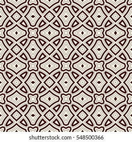 Outline ethnic abstract background. Seamless pattern with symmetric geometric ornament. Digital paper, textile print, page fill. Vector illustration