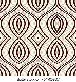 Outline ethnic abstract background. Seamless pattern with symmetric geometric ornament. Digital paper, textile print, page fill. Vector illustration