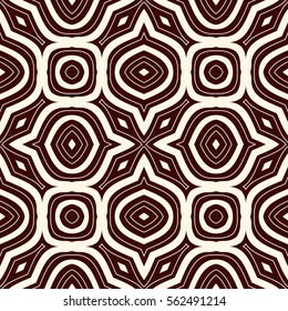 Outline ethnic abstract background. Seamless pattern with symmetric geometric ornament. Digital paper, textile print, page fill. Vector illustration