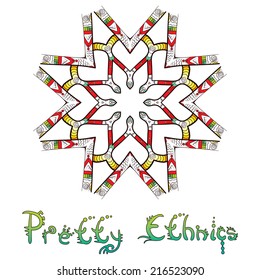 outline ethnic tribal mandala round pattern