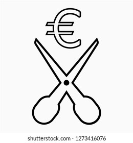 Outline euro deduction pixel perfect vector icon