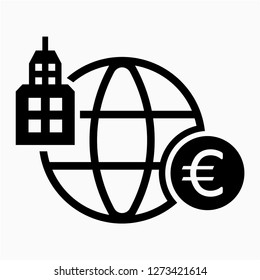 Outline euro multinational pixel perfect vector icon