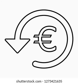 Outline euro return? pixel perfect vector icon