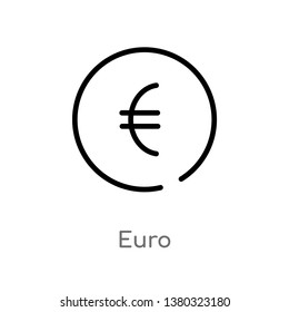 outline euro vector icon. isolated black simple line element illustration from e-commerce and payment concept. editable vector stroke euro icon on white background