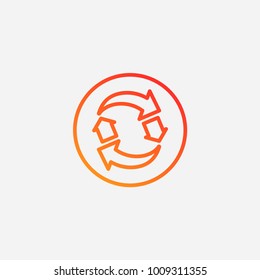 Outline exchange home icon. gradient illustration isolated vector sign symbol