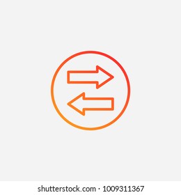 Outline exchange icon. gradient illustration isolated vector sign symbol