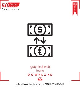 Outline exchange icon. exchange icon vector isolated on white background. Graphic design, material-design,  mobile application, logo, user interface. EPS 10 format vector