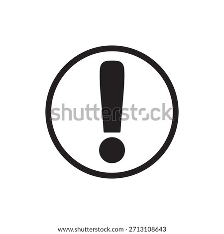 Outline exclamation mark in circle icon for alert or important warning.
