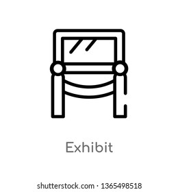 outline exhibit vector icon. isolated black simple line element illustration from museum concept. editable vector stroke exhibit icon on white background