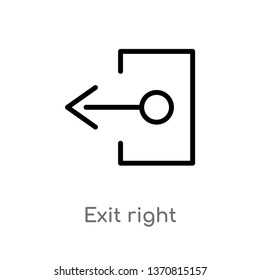 outline exit right vector icon. isolated black simple line element illustration from arrows concept. editable vector stroke exit right icon on white background