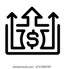 Icono de gastos de esquema para costo, gasto, salida de pagos y registro financiero.
