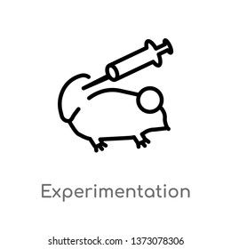 outline experimentation vector icon. isolated black simple line element illustration from education concept. editable vector stroke experimentation icon on white background