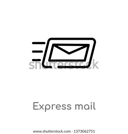 outline express mail vector icon. isolated black simple line element illustration from delivery and logistic concept. editable vector stroke express mail icon on white background