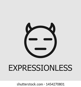 Outline expressionless vector icon. Expressionless illustration for web, mobile apps, design. Expressionless vector symbol.