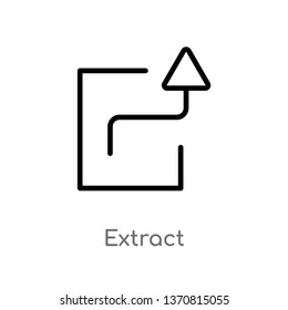 outline extract vector icon. isolated black simple line element illustration from arrows concept. editable vector stroke extract icon on white background
