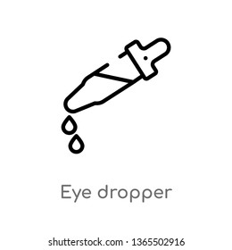 outline eye dropper vector icon. isolated black simple line element illustration from medical concept. editable vector stroke eye dropper icon on white background