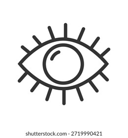 Contorno ícone olho isolado estilo plano design vetor ilustração no fundo branco