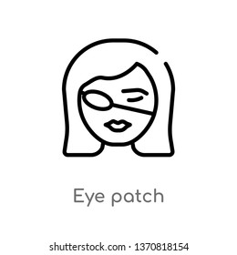 outline eye patch vector icon. isolated black simple line element illustration from beauty concept. editable vector stroke eye patch icon on white background