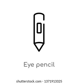 outline eye pencil vector icon. isolated black simple line element illustration from beauty concept. editable vector stroke eye pencil icon on white background