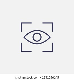 Outline eye scan icon illustration,vector sign symbol