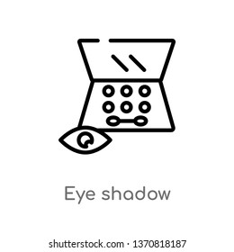 outline eye shadow vector icon. isolated black simple line element illustration from beauty concept. editable vector stroke eye shadow icon on white background