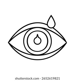 Contorno do olho com lágrima sobre vetor conceito visão